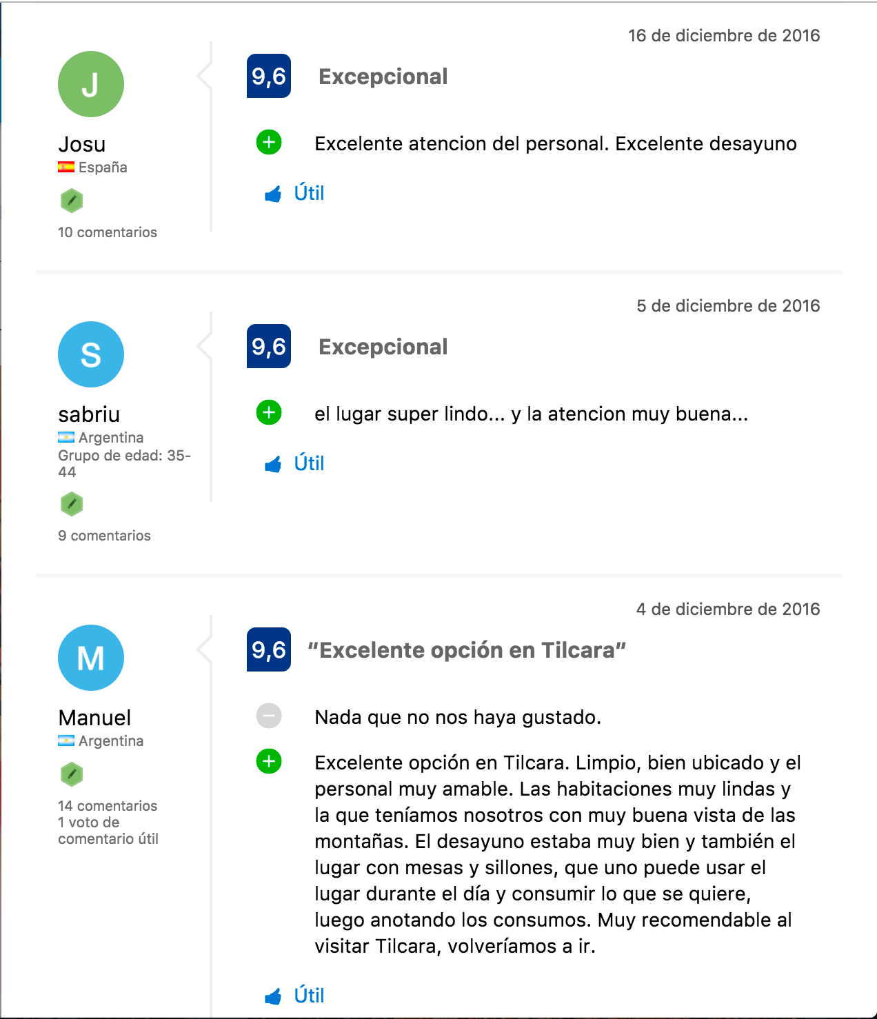 Comentarios en Booking.com Antigua Tilcara